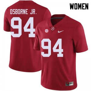 NCAA Women's Alabama Crimson Tide #94 Mario Osborne Jr. Stitched College 2018 Nike Authentic Red Football Jersey ID17Q54AF